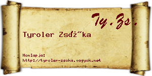 Tyroler Zsóka névjegykártya