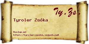 Tyroler Zsóka névjegykártya